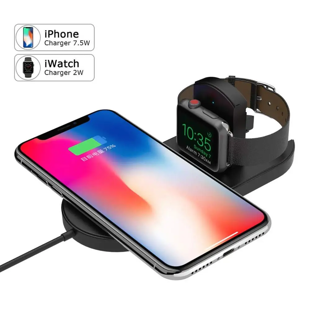 2 в 1 Qi быстрая Беспроводная зарядка подставка зарядное устройство для iWatch Apple Watch