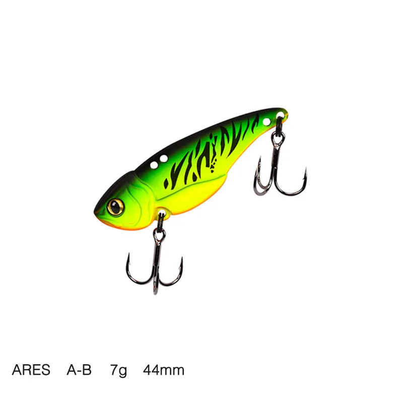 Ares-A-B 7g TSURINOYA ARES-A 5 г/7 г/10 г/15 г Металл VIB приманка для рыбалки искусственная приманка с тройным крюком двойное отверстие низкий центр тяжести - Цвет: Ares-A-B 7g