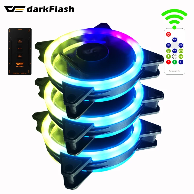 Fan RGB Computer-Case Argb Cooler Cooling Led 120mm Darkflash Dr12 Double-Halo Aura Sync