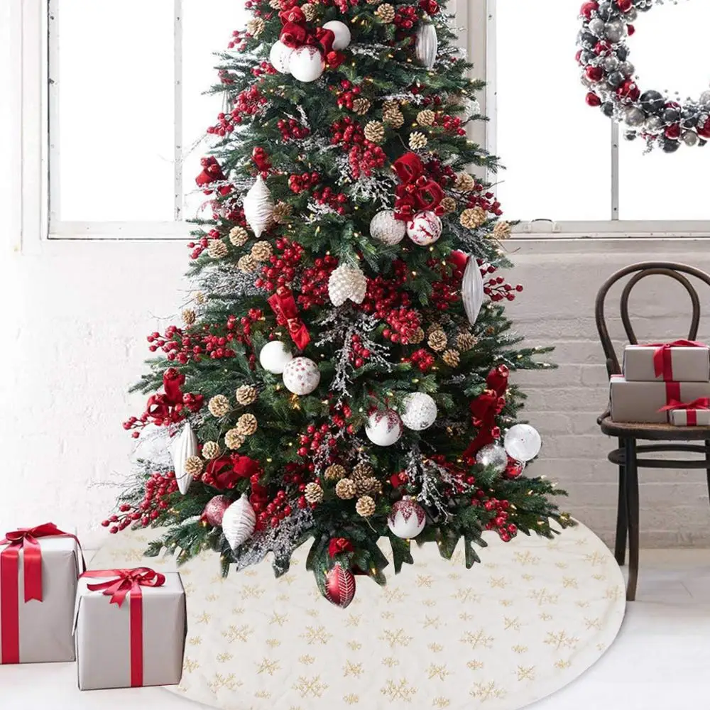 HUIRAN белый плюш Снежинка Рождественская елка юбка меховой ковер рождественские украшения для дома Рождественский Декор новогодний