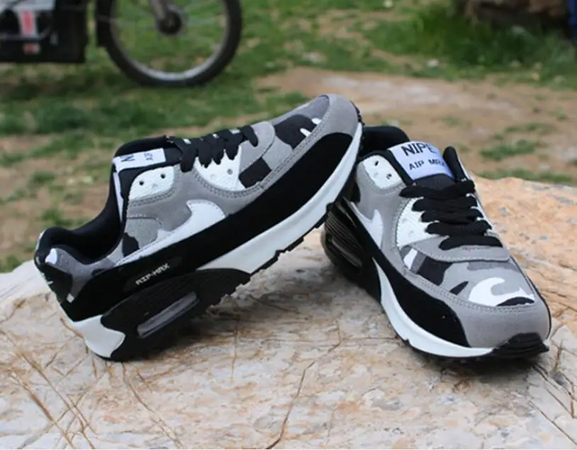 Новинка, женские легкие кроссовки для бега, Мужская дышащая обувь на воздушной подушке высокого качества, спортивная обувь для пар, большие размеры 36-48 - Цвет: gray camouflage