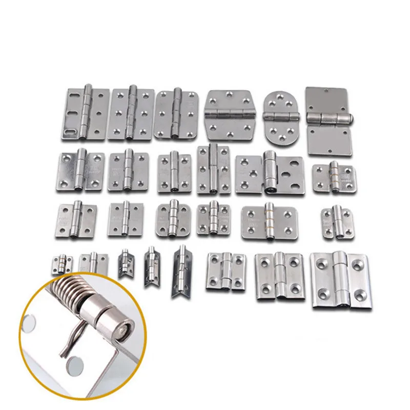 1pcs Stainless Steel Mute hinges for furniture Cabinet wardrobe Drawer Door Hinges Kitchen Furniture Hardware Accessories