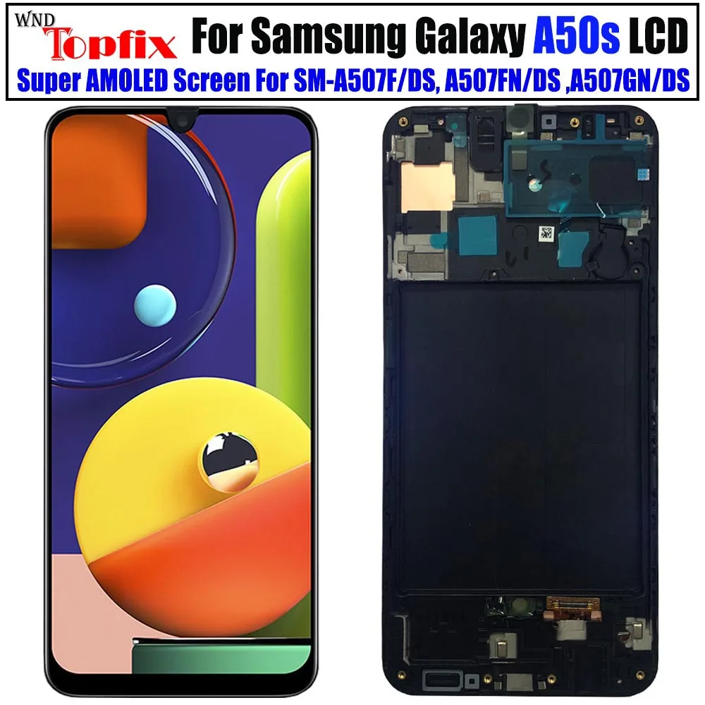 ЖК-дисплей с сенсорным экраном и дигитайзером в сборе для Samsung Galaxy A50S A507 сменный