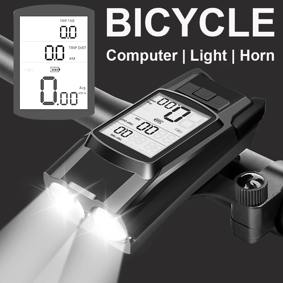 claxon de ordenador con USB faro de Linterna LED T6 para bicicleta 