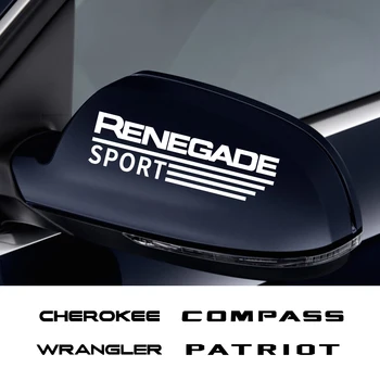 

2PCS Car 14CM Rearview Mirror Sticker For Jeep Cherokee Commander Compass Liberty Patriot Renegade Rubicon TrailHawk Wrangler