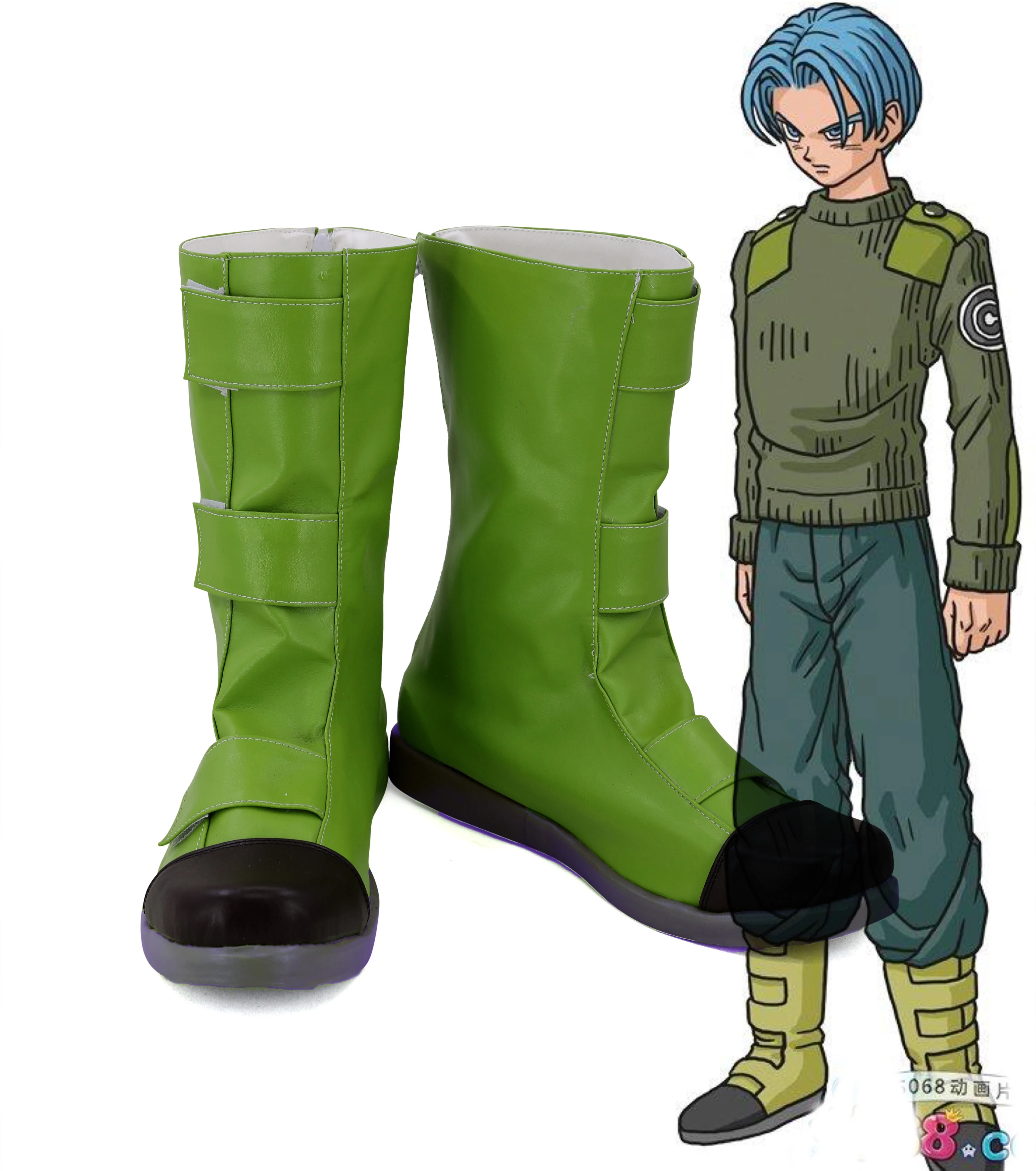 

Dragon Ball Cosplay Shoes Super Future Trunks Mirai no Torankusu Cosplay Green Boots