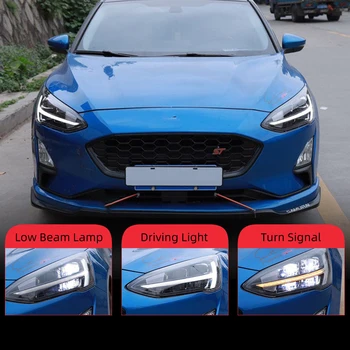

CSCSNL 1Pair Car Styling for Ford Focus 2019 Headlights ALL LED Headlight Daytime Running Light DRL Bi-LED LENS