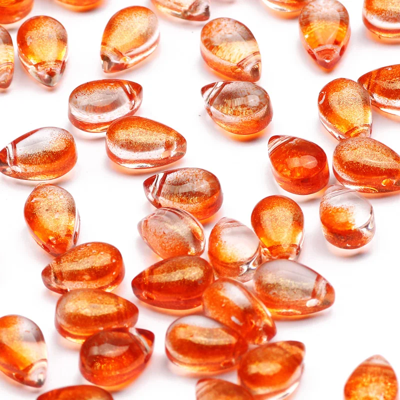 20-100pcs Colorful Mixed 6x9mm Drop Shape Loose Glass Spacer Beads For Jewelry Making DIY Necklace Bracelet Pendant Accessories 
