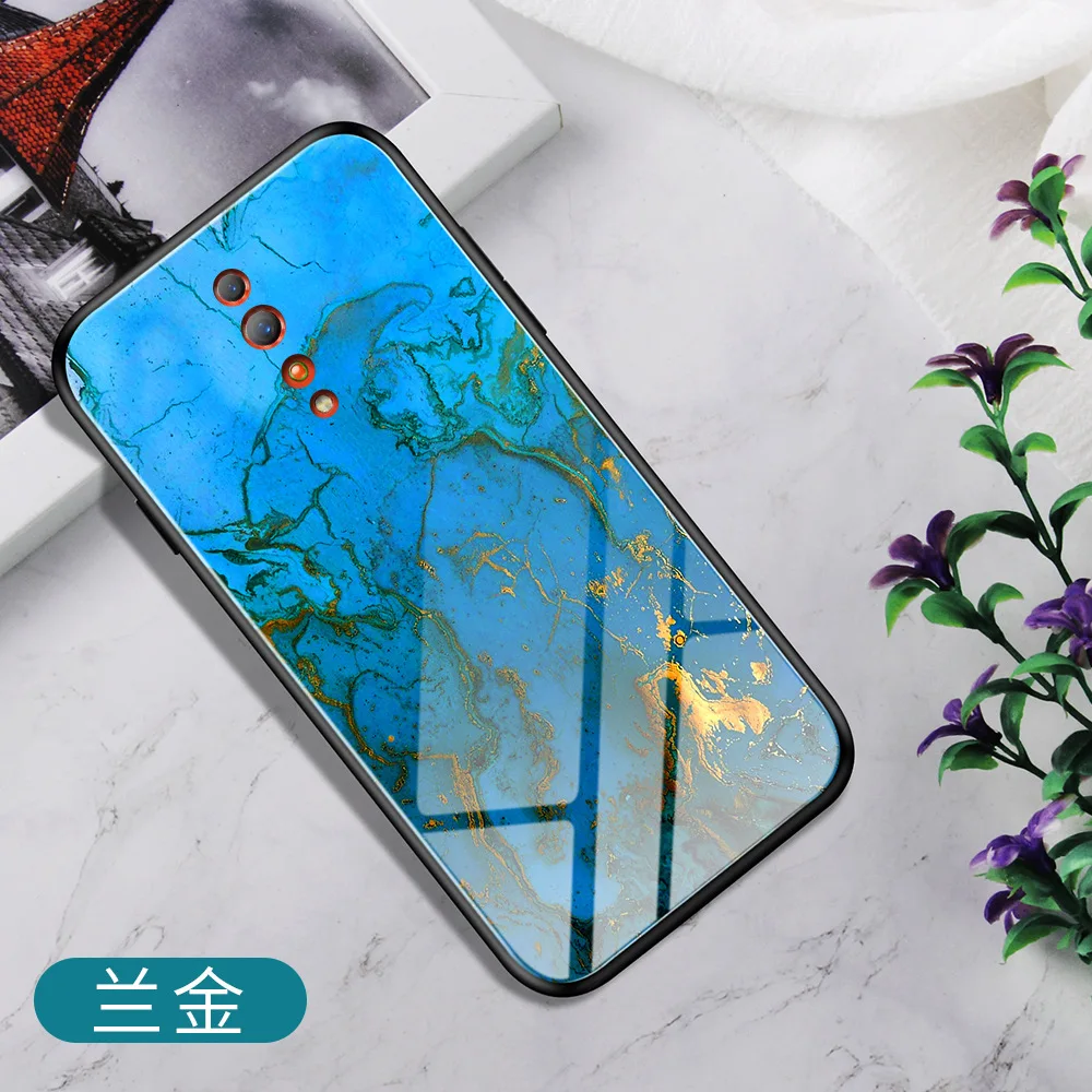 Для OPPO Realme3 Pro RealmeX Reno Z R17 K1 R15X F11 Pro закаленное стекло чехол перо печати чехол для OPPO Reno A1K A9