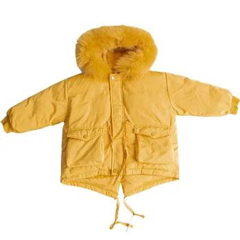 

Winter New Style Children's 90 Cloth down Jacket Men's And Women's Child Baby Korean-style Hooded Mid-length Large Fur Collar