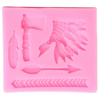 

DIY Feather Ax Arrow Silicone Molds Fondant Cake Decorating Tools Candy Clay Chocolate Gumpaste Mould Cake Baking Moulds