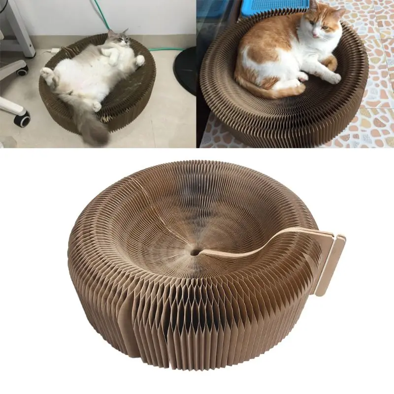 

Corrugated Cardboard Cat Scratcher Lounge Bed Sofa Couch with Catnip for Kitten