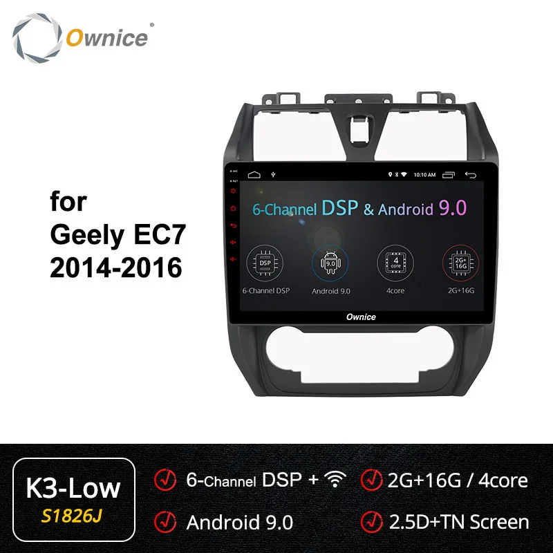 Для Geely EC7 Ownice 4G WiFi Android 9,0 Восьмиядерный 4 Гб ОЗУ+ 64 Гб ПЗУ автомобильный dvd-плеер gps плеер Мультимедиа Стерео