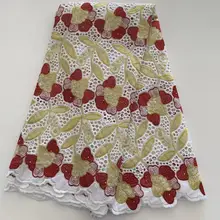 Горячая ткань из Дубая швейцарская сухая вуаль кружева в швейцарском африканском хлопок вуаль кружевная ткань нигерийская Кружевная Ткань 5 ярдов