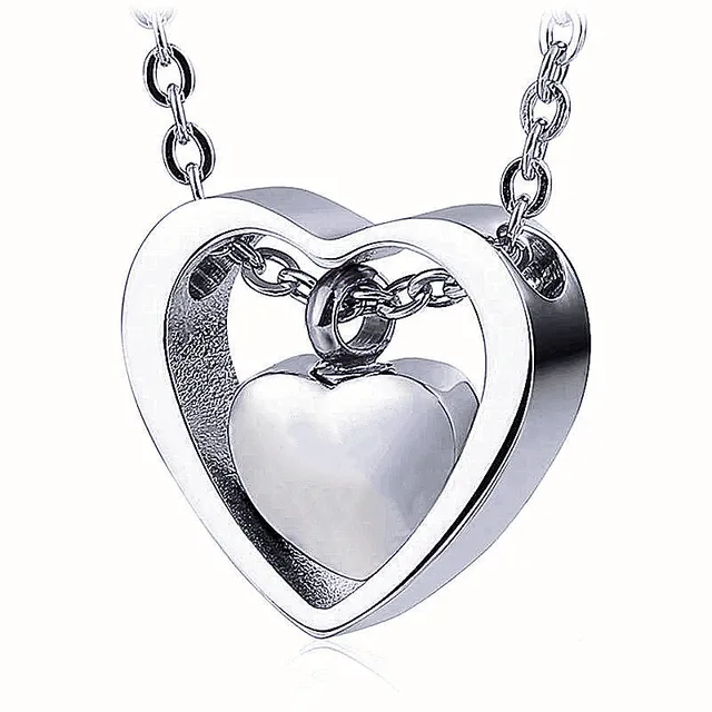 Openable Urn Cremation Heart Memorial Dog Pendant Necklace Keepsake Container US 