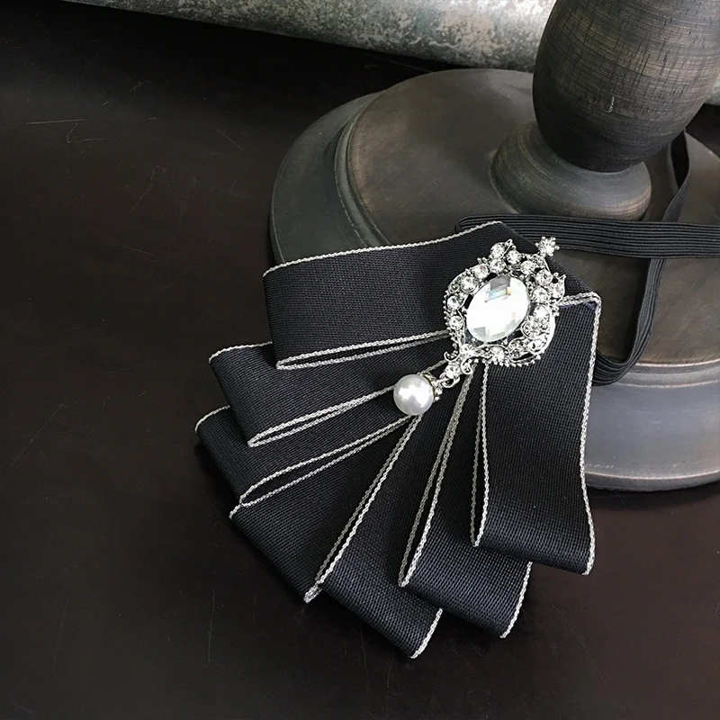 Ribbon Bowtie Галстук-платок с бантом из ленты для мужчин и женщин, деловые, свадебные, Клубные, вечерние, пиджак с бабочкой, сплав, стразы, кристалл, Униформа, заколки, галстук-бабочка - Цвет: Ribbon Bowtie