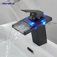 ROVATE Bathroom Sink LED Glass Faucet 1