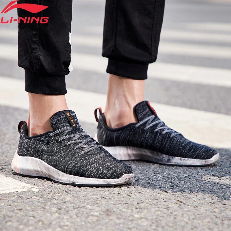 Li-Ning/мужские низкие прогулочные туфли с цветочным рисунком; однотонные Тканные дышащие спортивные туфли с подкладкой; кроссовки для
