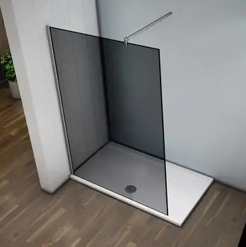 

Walk -In Italian shower screen, gray crystal with 8mm antical treatment with support bar 90cm / 140cm