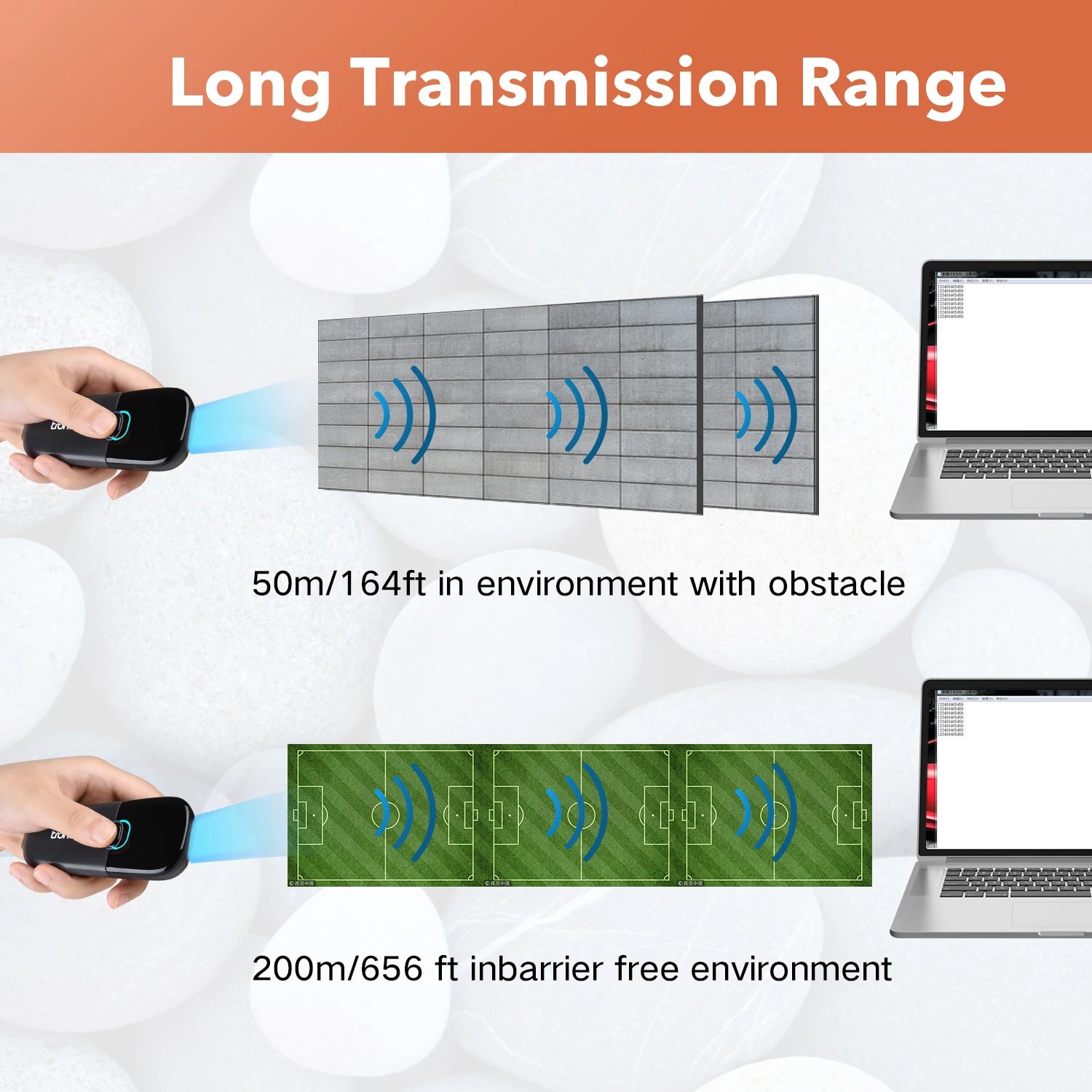 Code Reader 2.4GHz Wireless Bluetooth compatível Handheld
