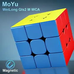 Moyu Weilong GTS2 M WCA 3x3x3 Магнитный магический скоростной кубик без наклеек профессиональные магниты головоломка Cubo magico weilong GTS2M WCA