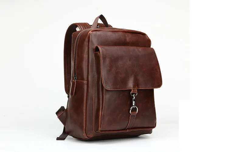 Мужской кожаный рюкзак Crazy horse, одноцветная школьная сумка, деловая офисная сумка для ноутбука, винтажный рюкзак wo, мужская повседневная дорожная сумка для книг