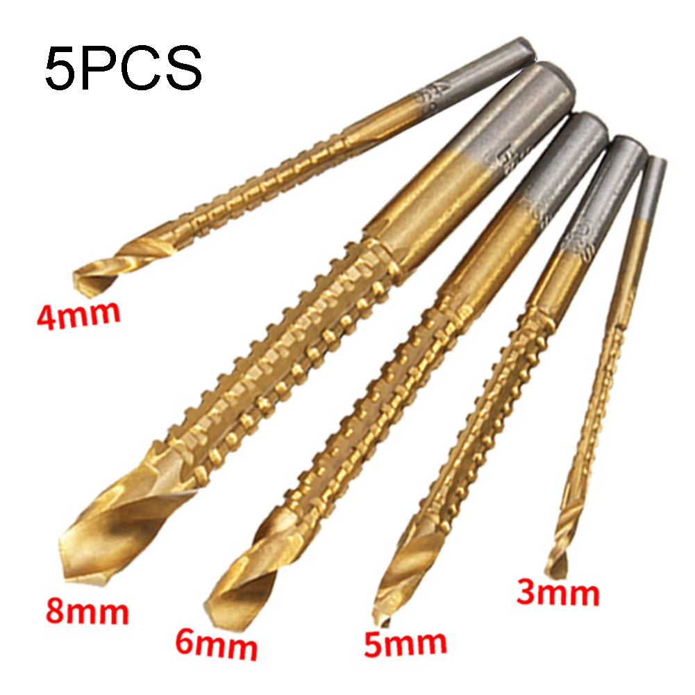 5x Ti ступенчатое сверло для деревообработки металла режущая пила Holesaw HSS 3/4/5/6 мм