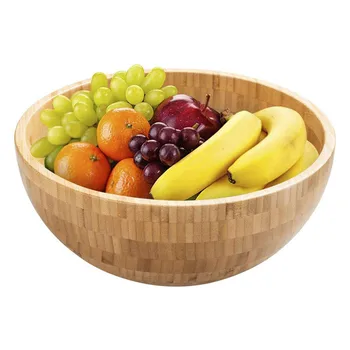 

Japanese Style Round Wooden Bowl Soup Salad Noodle Rice Fruit Food Container Shock-proof Holder Children Bamboo Large Mask Bowl