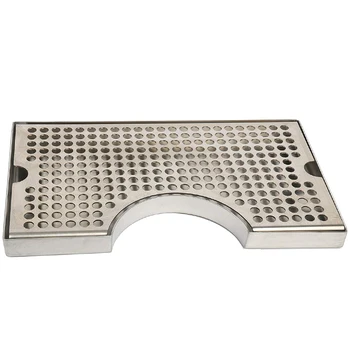

12 inch Surface Mount Kegerator Beer Drip Tray Stainless Steel Tower Cut Out No Drain