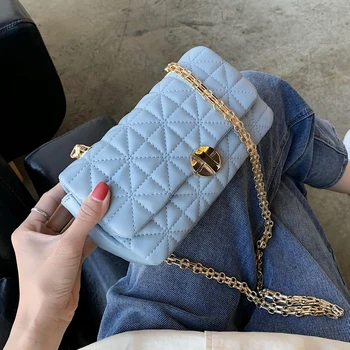 

Embroidery thread PU Leather Crossbody Bags For Women Small Chain 2020 Summer Elegant Shoulder Handbags Female Cross Body Bag