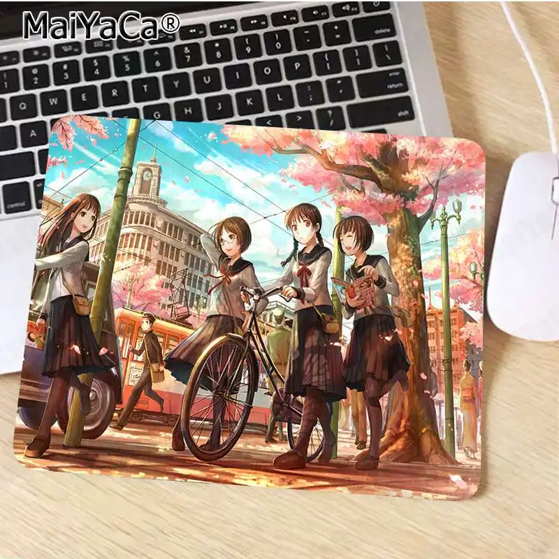Not Lock Edge25x29cm MaiYaCa крутой аниме девушка HD Блокировка края коврик для мыши игра большой коврик для мыши клавиатуры коврик - Цвет: Not Lock Edge25x29cm