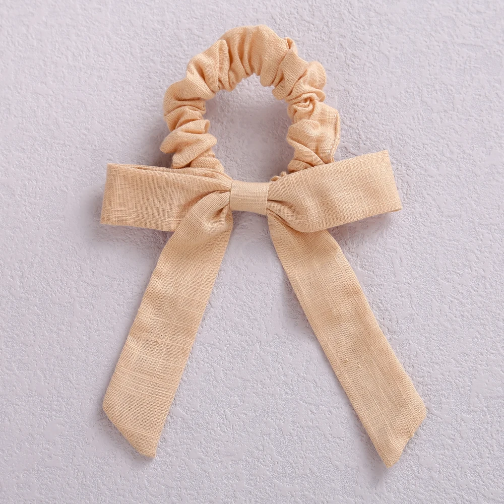 Baby Hair Accessories Big Bows Toddler Ponytail Holder Cotton Linen Children Elastic Scrunchy Infant Fashion Hair Rubber Bands Baby Accessories best of sale Baby Accessories