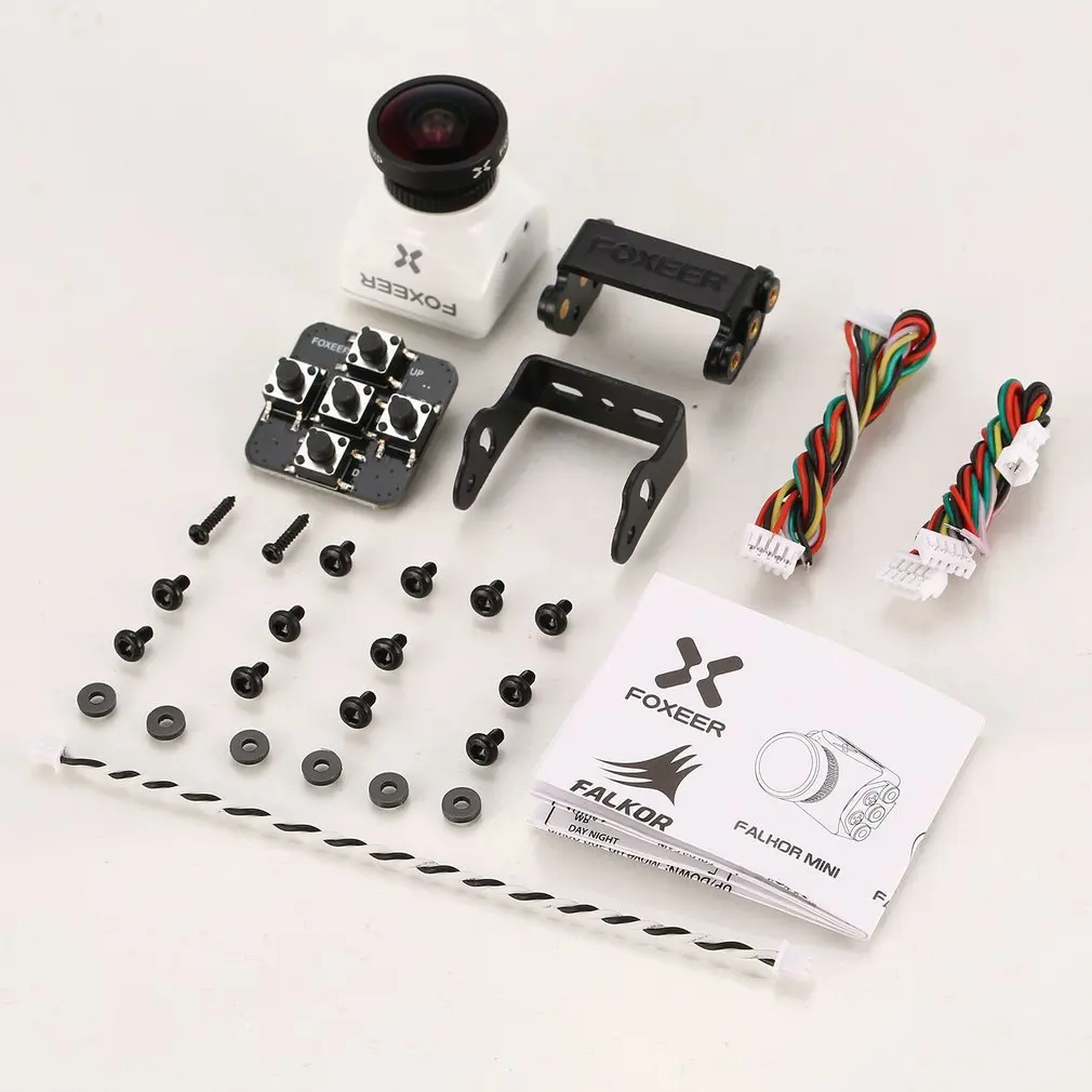Foxeer Falkor Мини FPV камера 1,8 мм 1200TVL 1/3 CMOS 4:3/16:9 PAL/NTSC переключаемый G-WDR OSD для радиоуправляемого гоночного дрона - Цвет: 1.8mm white