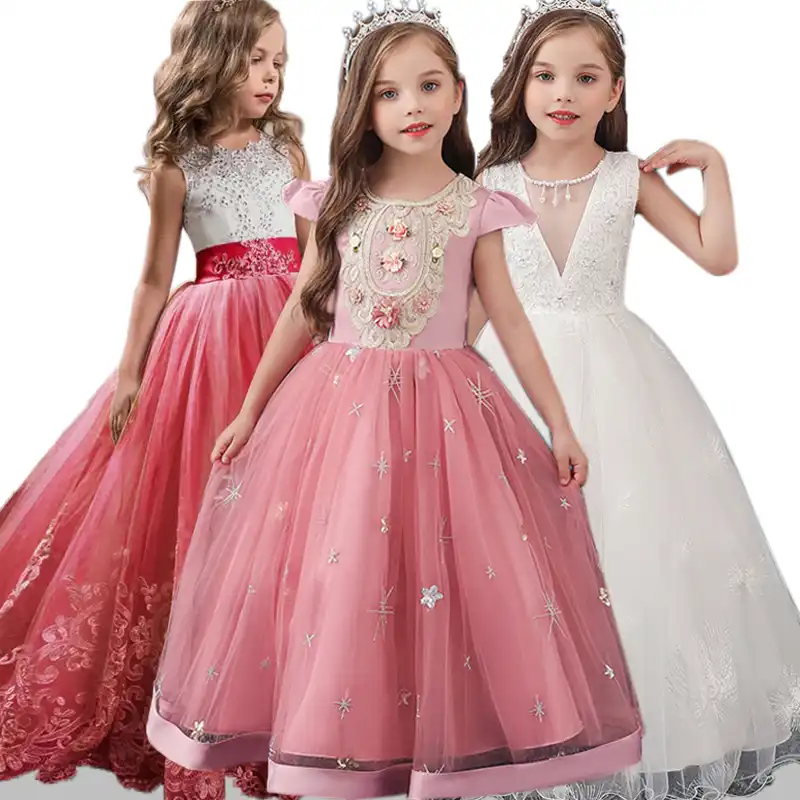 Teenages Girl Party Wedding Dresses for Children Sequins Dress Kids ...