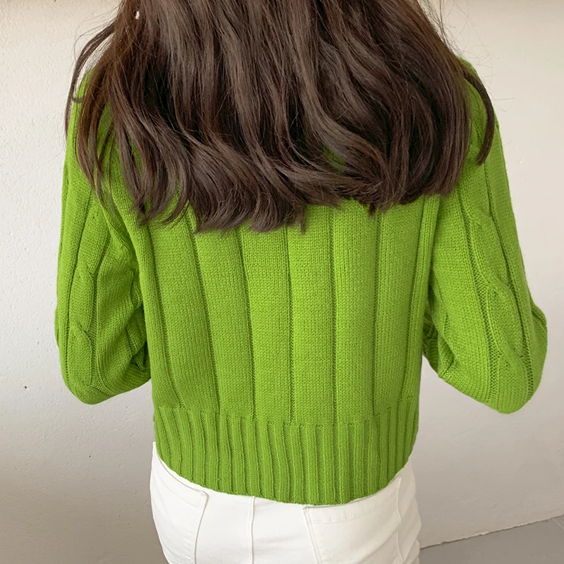 Women Sweaters Knitted Tops 2019 New Winter Casual Female Knitwear Candy Color Fashion O-Neck Woman Short Casual Pullovers   (7)