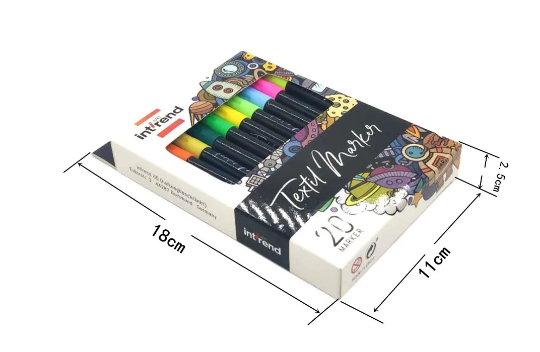 Lot De 20 Stylos Marqueurs En Tissu Non Toxique, Pour Peinture De