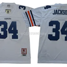Новое поступление высокое качество NCAA Оберн Джексон#34 футболка колледжа Ограниченная серия майки S-XXXL