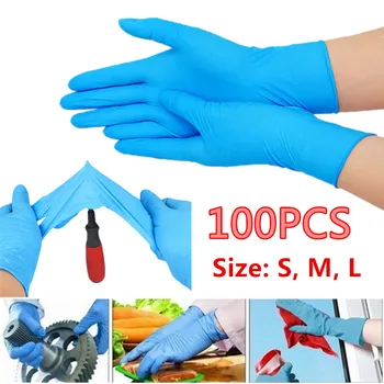 

100pcs Disposable Nitrile Gloves Waterproof Allergy Household Cleaning Washing Anti-Static Gloves Laboratory Food Cooking Gloves