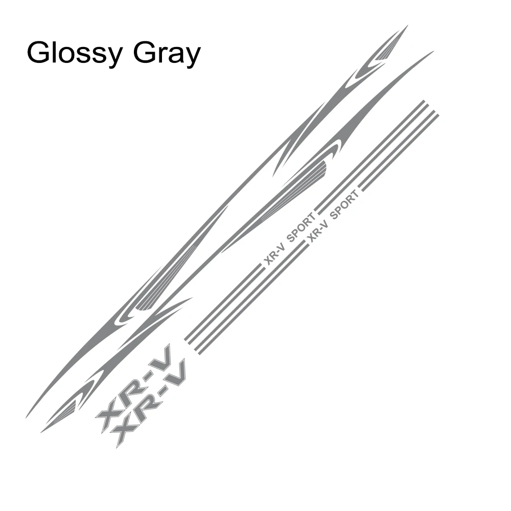Glossy Gray 1 комплект Светоотражающая боковая гирлянда для двери автомобиля Viny ПВХ наклейки для Honda XR-V украшения кузова автомобиля наклейки и наклейки аксессуары - Название цвета: Glossy Gray