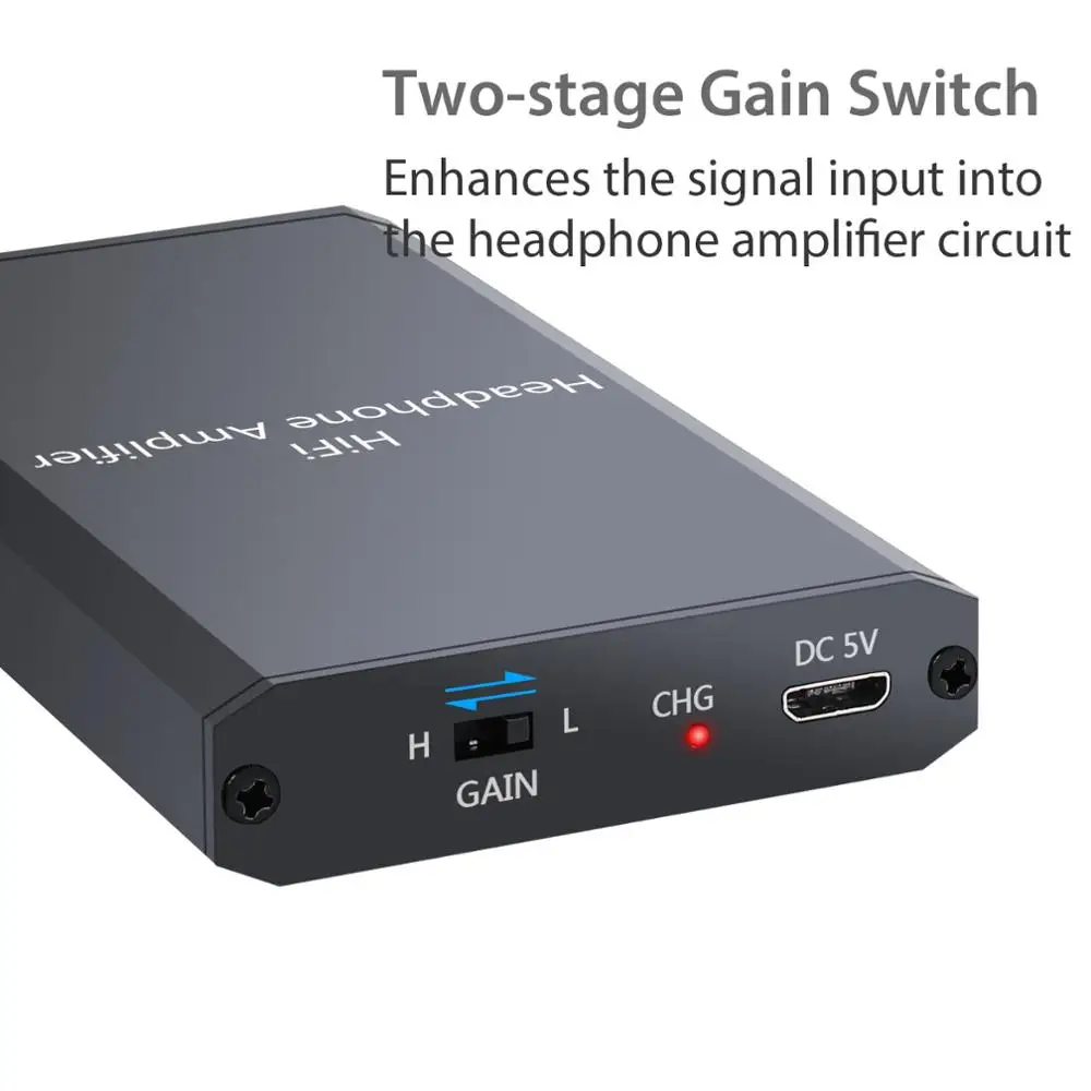 eSYNiC HiFi Headphone Amplifier with 3 5mm Jack Audio Cable Two stage Gain Switch Mini Earphone Amplifier Amp for Phones Laptops