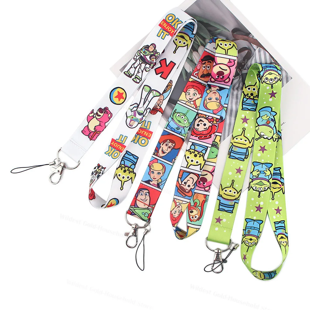 Good Buy La historia del juguete teléfono móvil correas Cordón de cuello Disney Woody Buzz Lightyear alienígena Cámara titulares de tarjetas de identificación clave anti-perdido Accesorios oo3KM63EpzX