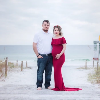 

Le Couple Maternity Jersey Long Dress Slash Neck Maternity Photography Dresses Pregnancy Photo Dress Skinny Pregnant Maxi Gown