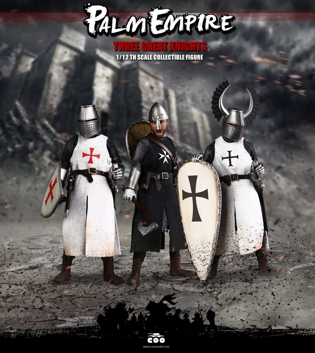COOMODEL 1/12 Scale Teutonic Templar Hospitaller Knight Warriors Male Action Figure Collectible Figurine Model