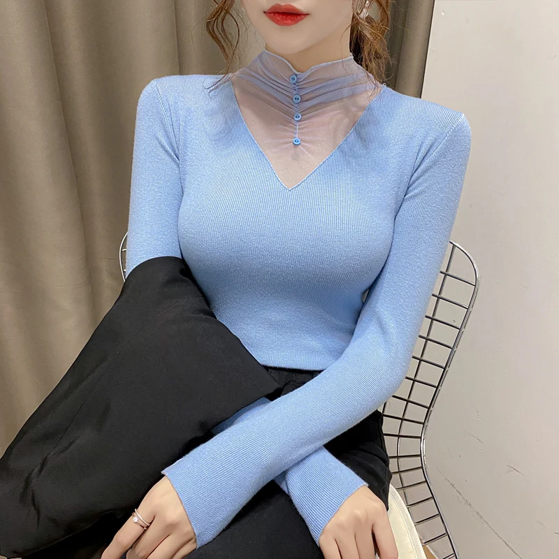 

outfit lace hollow out thin paragraph sweater lady inside build 2021 new coat joker cultivate morality base sweater