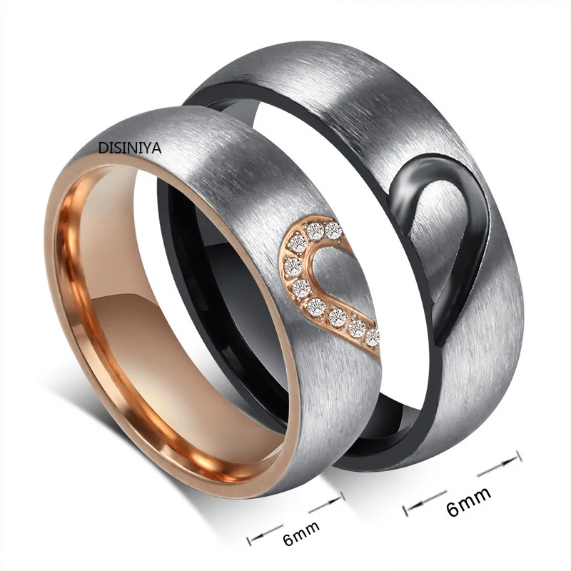2021 New Fashion Love Heart Couple Rings for Women