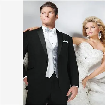 

Business Black New Men Suit Arrival Hot Sale Stylish Prom Single Breasted Shawl Lapels Tuxedo Man Bridegroom Men's Suits 3-piece (Jacket+Pants+Vest) Traje Hombre