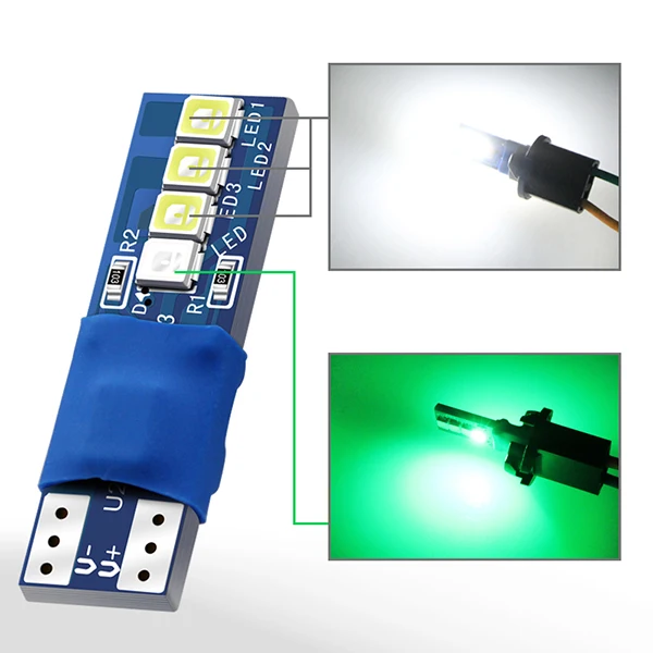 1 шт. Canbus W5W T10 194 168 8 smd 2835 Led для Автомобильный Клин Освещение широкая лампа дверь парковочная лампа номерной знак белый синий RGB DC 12 В - Испускаемый цвет: White Green