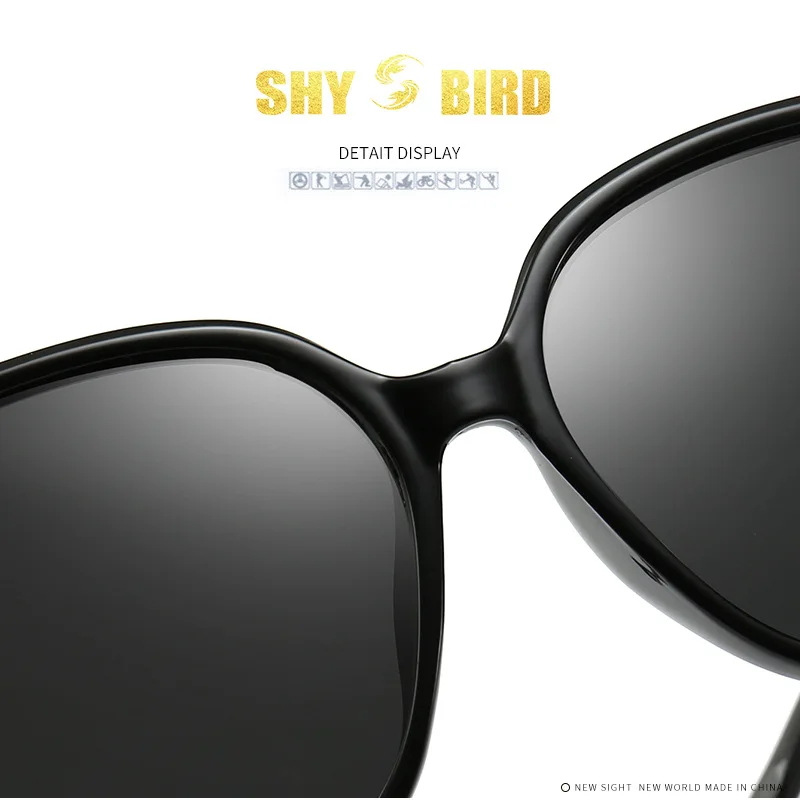 SHY BIRD, классические брендовые солнцезащитные очки, женские поляризационные солнцезащитные очки, модные ретро очки, женские брендовые зеркальные линзы Polaroid