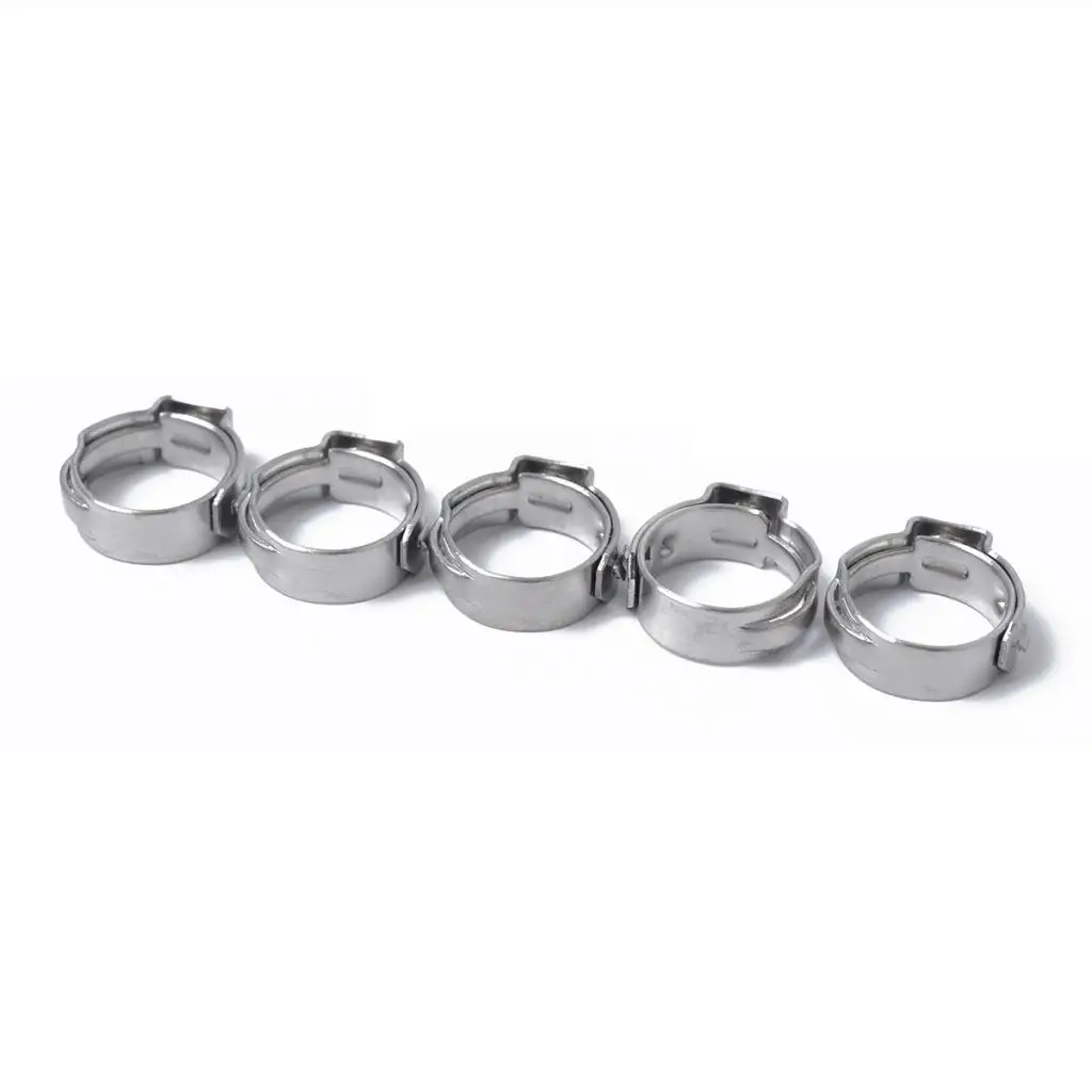 10Pcs 7.8mm-9.5mm O-Clips Single Ear Stainless Steel Hydraulic Hose Clamps