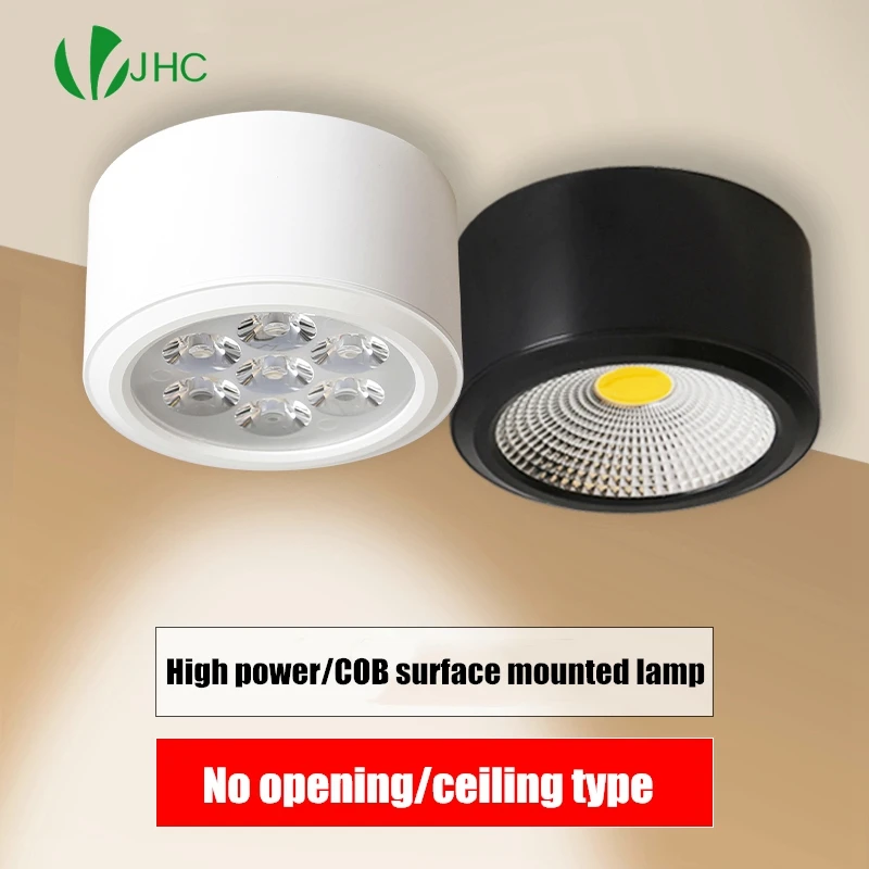

No opening dimmable surface mounted LED 5W/7W/10W/12W/15W COB spotlight high power ceiling lamp for kitchen and bathroom